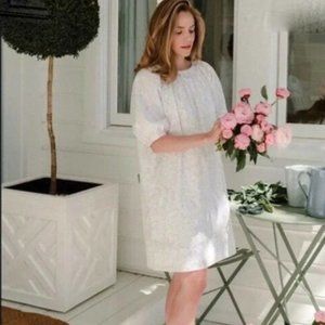 LAKE Julia Berolzheimer Sz L Spring Vine Cotton Poplin Floral Shift Dress NEW